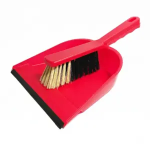 SteinDino-Kehr-Set Handfeger mit Schaufel rot