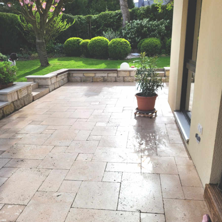 Travertin Terrasse selbst reinigen Ines (DIY)
